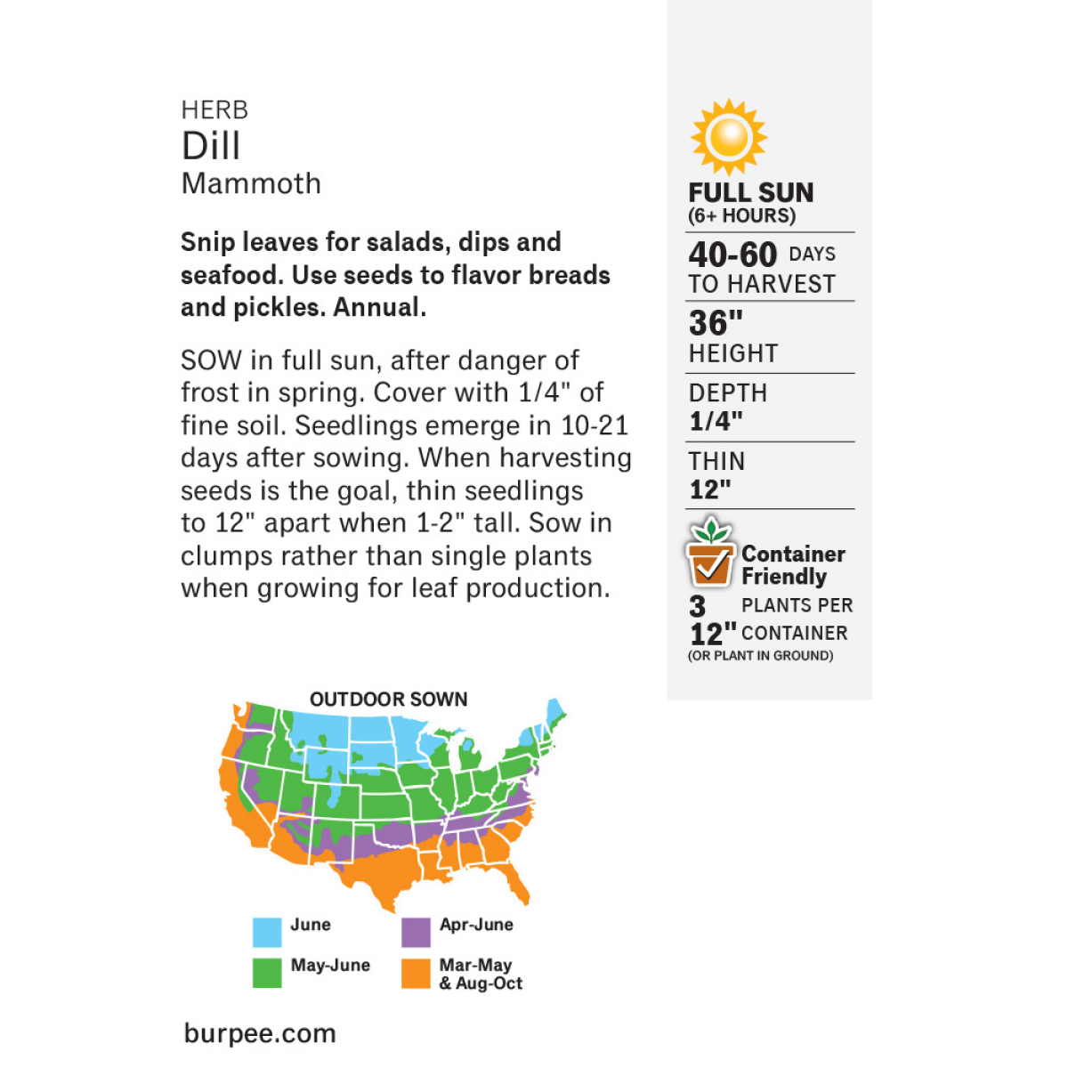 slide 4 of 5, Burpee Org Dill Mammoth, 1 ct