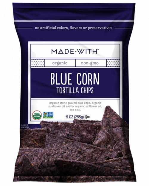 slide 1 of 1, Made With Chip Tortilla Blue Organic, 9 oz