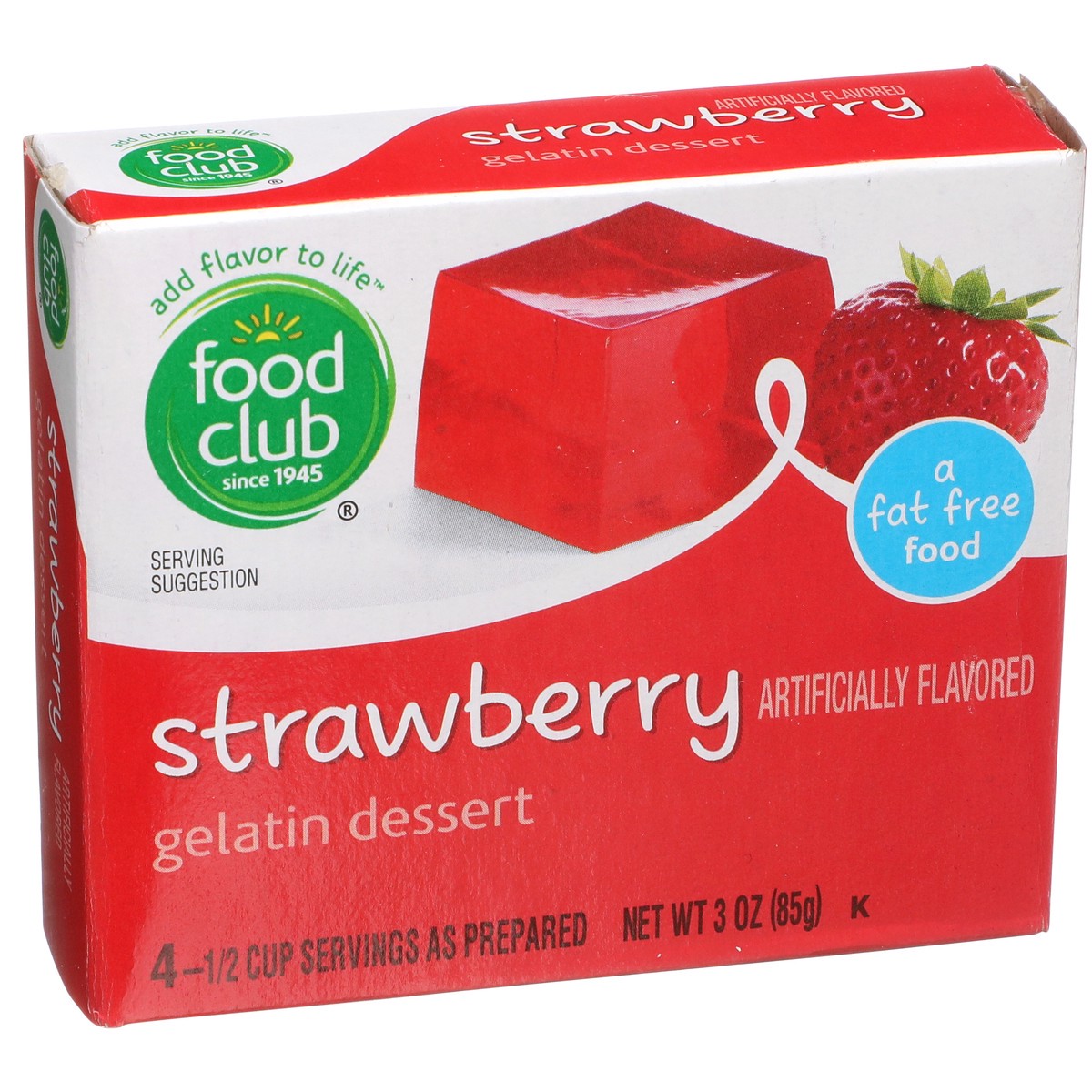 slide 2 of 9, Food Club Gelatin - Strawberry, 3 oz