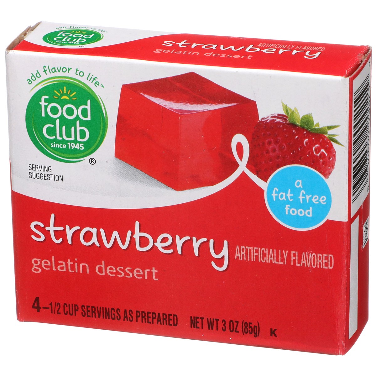 slide 3 of 9, Food Club Gelatin - Strawberry, 3 oz