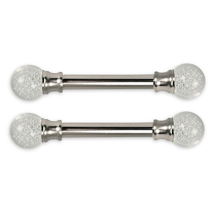 slide 1 of 1, Versailles Home Fashions Titan Duet Lexington Bubble Ball Side Mount Curtain Rod - Pewter, 2 ct