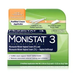 Monistat 3 Dose Yeast Infection Treatment, 3 Prefilled Applicators & External Itch Cream