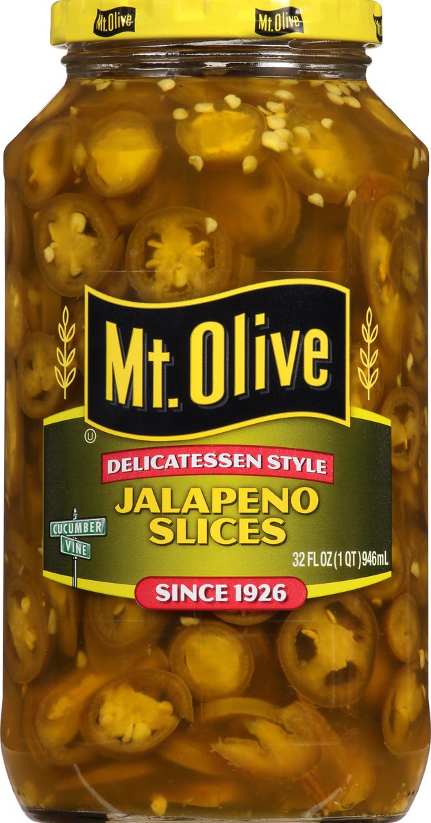 slide 6 of 9, Mt. Olive Deli Style Jalapeno Pepper Slices - 32 fl oz jar, 32 fl oz