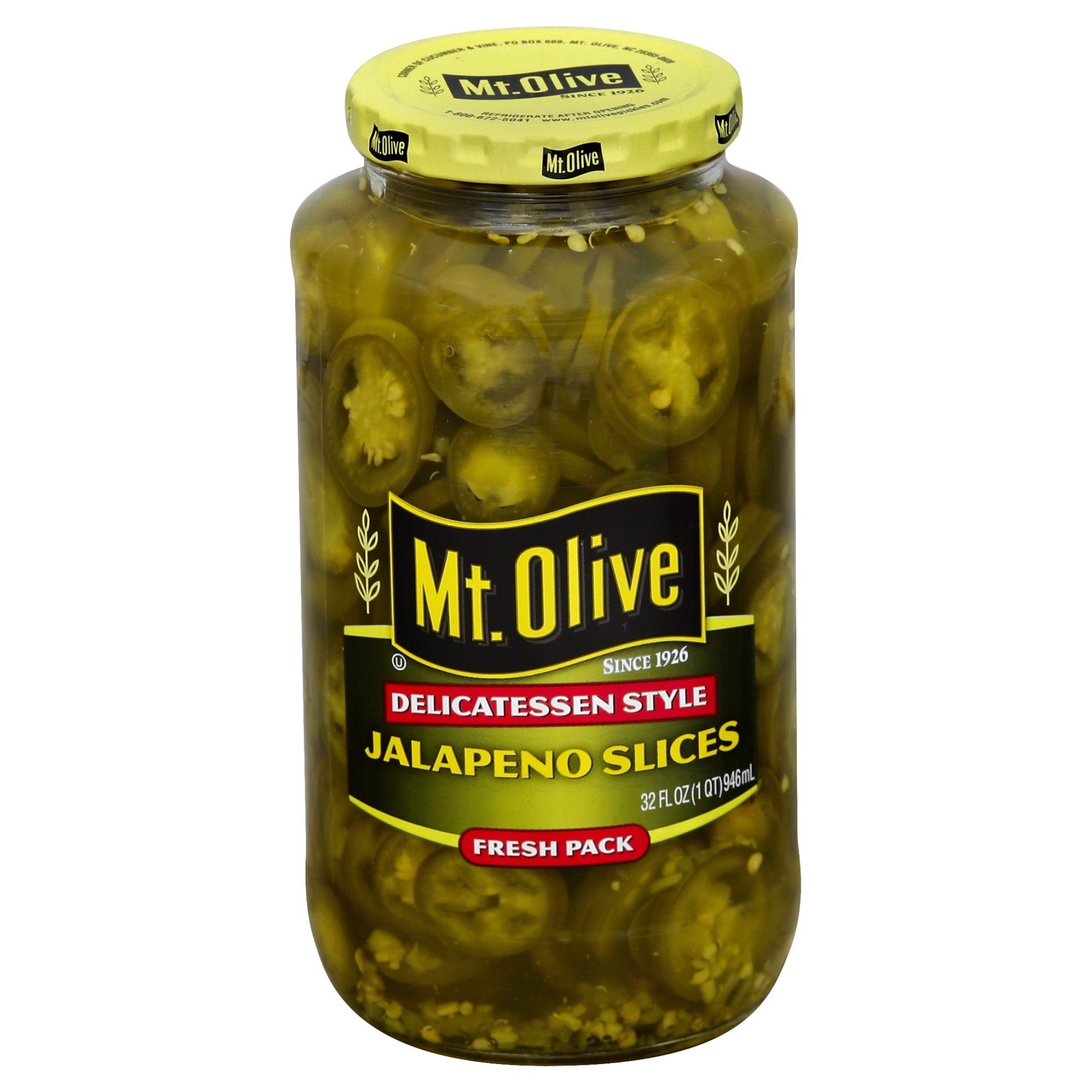 slide 1 of 9, Mt. Olive Deli Style Jalapeno Pepper Slices - 32 fl oz jar, 32 fl oz