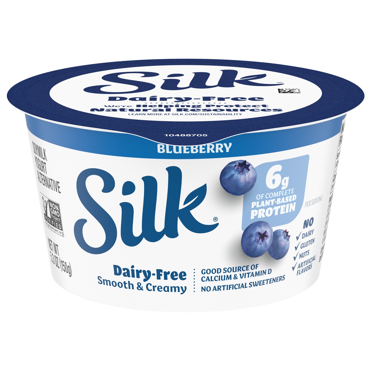 slide 1 of 5, Silk Blueberry Dairy Free, Plant Based Soy Milk Yogurt Alternative, 5.3 OZ Cup, 5.3 oz