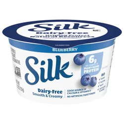 Silk Blueberry Dairy Free, Plant Based Soy Milk Yogurt Alternative, 5.3 OZ Cup