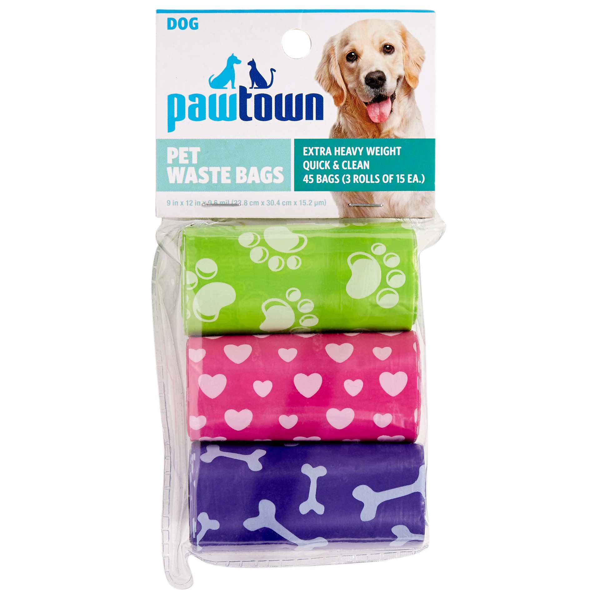 slide 1 of 2, Pawtown Pet Waste Bags, 3 ct