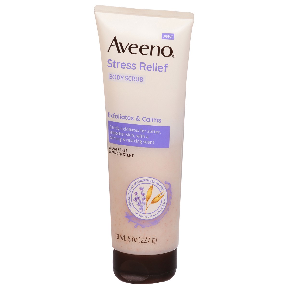 slide 7 of 9, Aveeno Stress Relief Exfoliating Body Scrub, Lavender Scent, 8 fl. oz, 8 oz