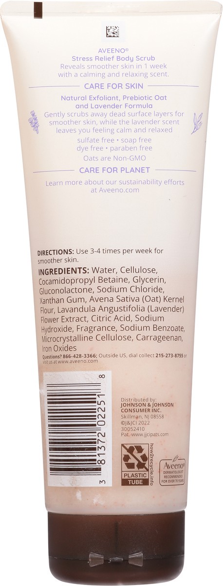 slide 8 of 9, Aveeno Stress Relief Exfoliating Body Scrub, Lavender Scent, 8 fl. oz, 8 oz