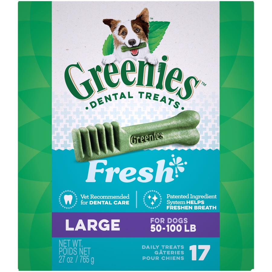 slide 1 of 1, Greenies Fresh Large Dental Dog Treats, large; 27 oz