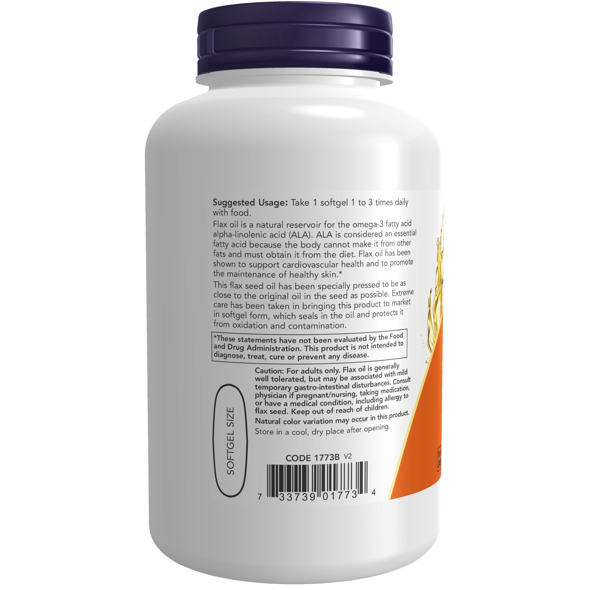 slide 2 of 4, NOW Flax Oil 1000 mg Vegan Formula - 120 Veggie Softgels, 120 ct