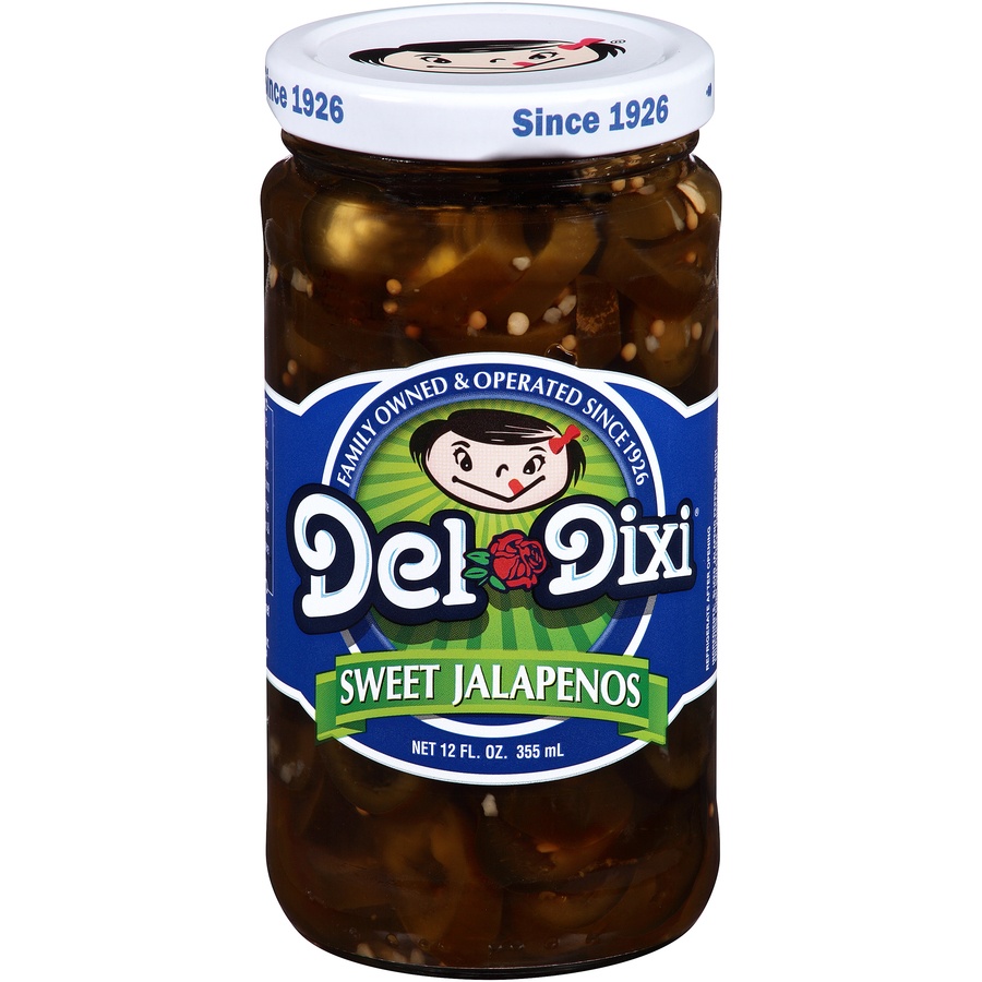 slide 1 of 1, Del-Dixi Sweet Jalapenos, 12 oz