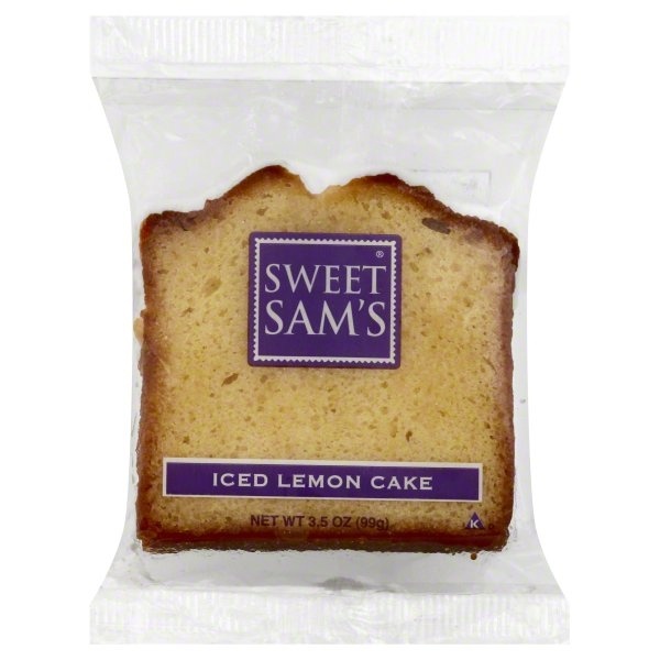 slide 1 of 1, Sweet Sam's Iced Lemon Cake Kosher, 3.5 oz