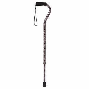 slide 1 of 1, Medline Industries Medline Offset Handle Fashion Cane, Black Paisley, 1 ct