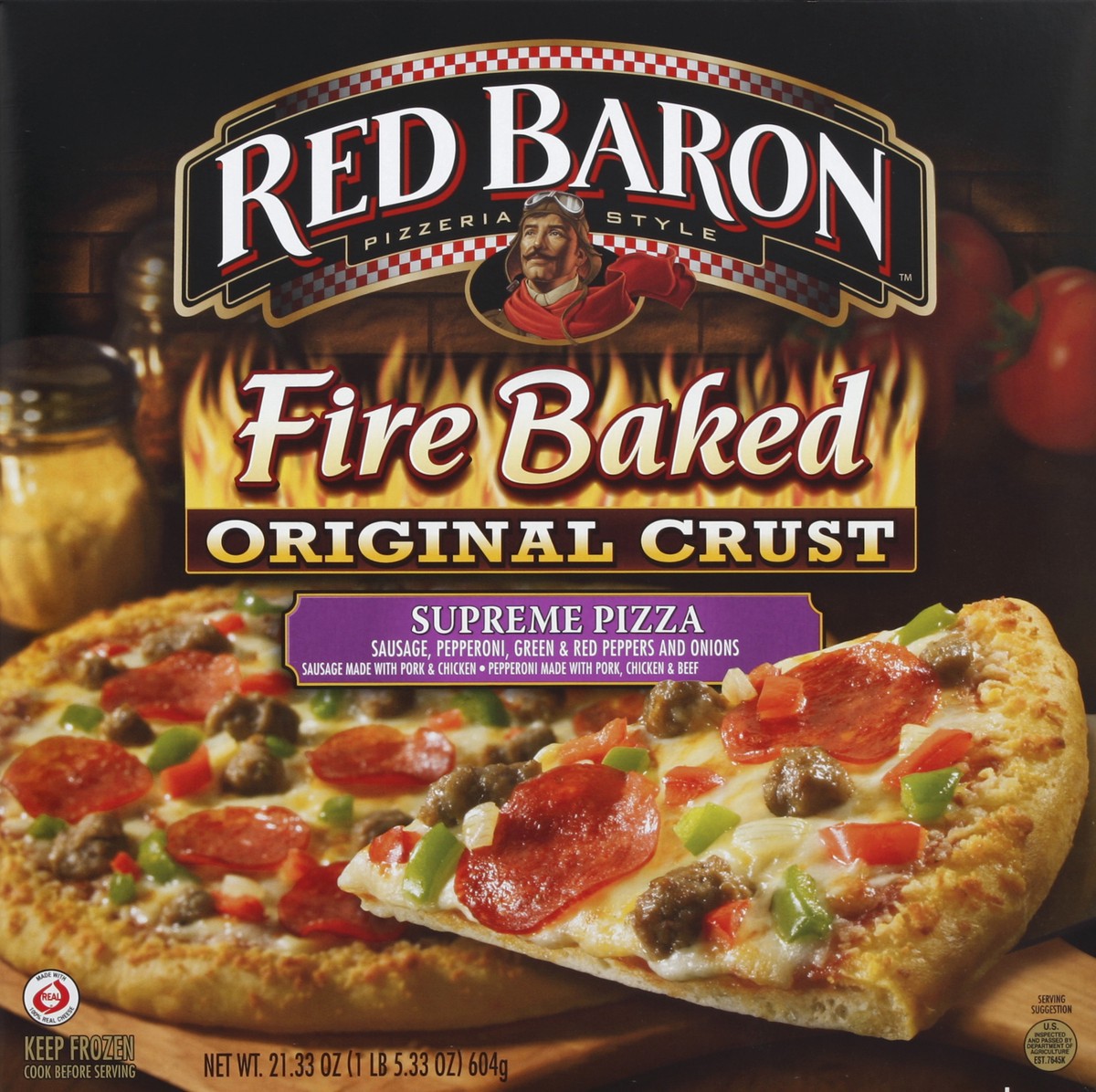 slide 4 of 4, Red Baron Pizza Original Crust Supreme, 21.3 oz