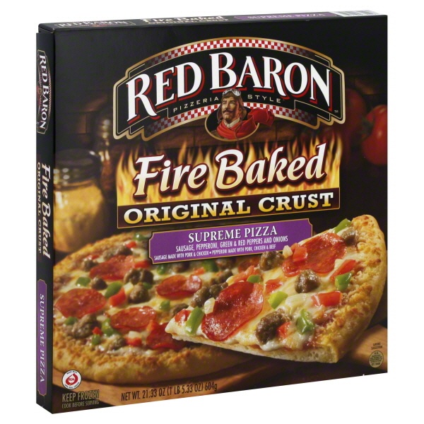 slide 1 of 4, Red Baron Pizza Original Crust Supreme, 21.3 oz