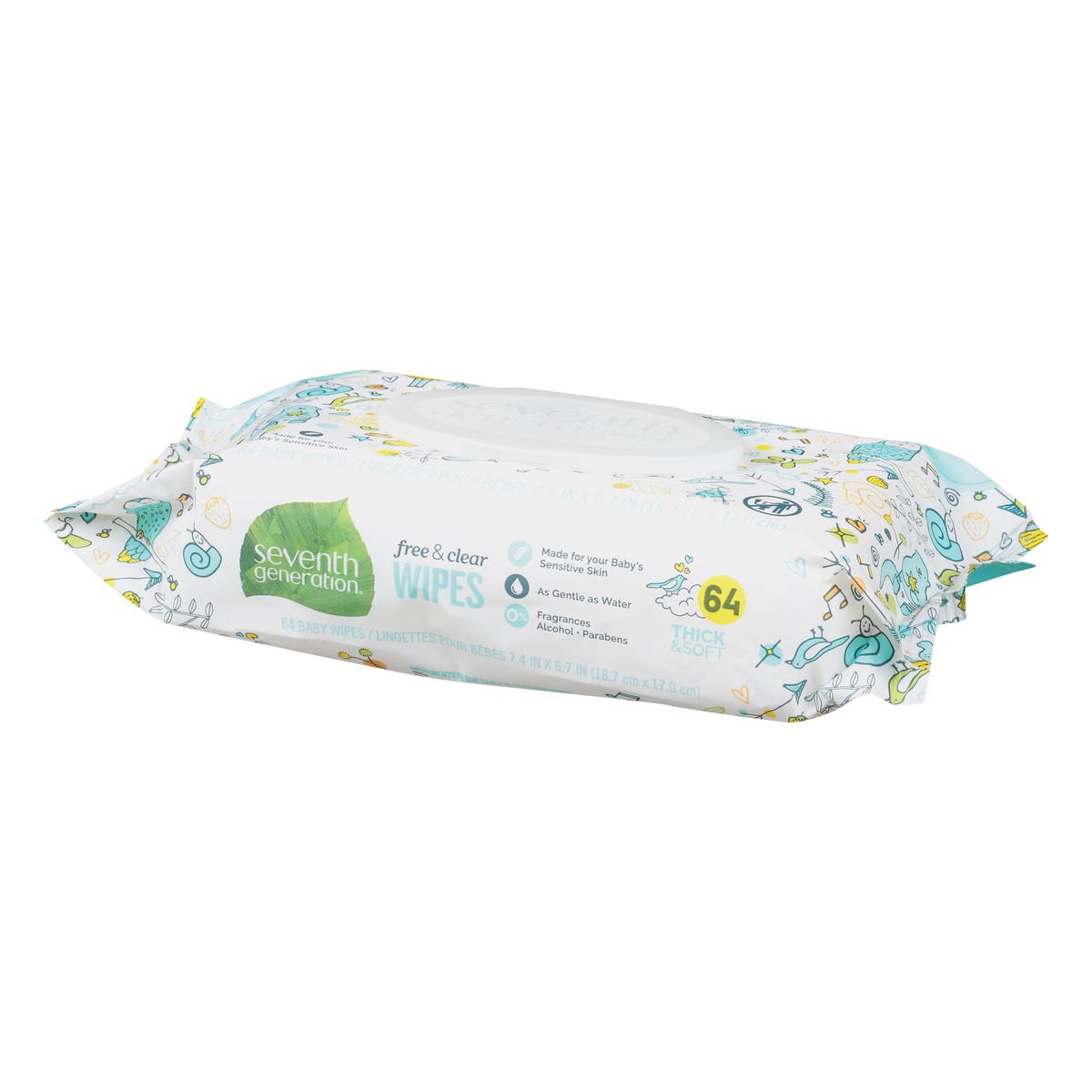 slide 9 of 12, Seventh Generation Baby Wipes Sensitive Protection, 64 count, 64 ct