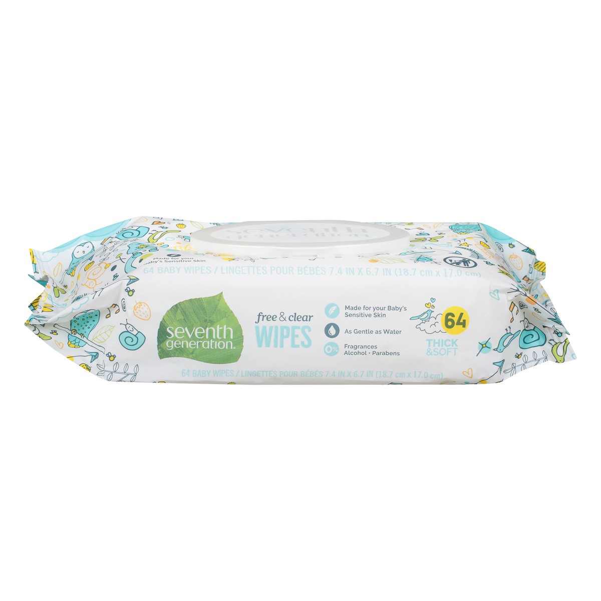 slide 1 of 12, Seventh Generation Baby Wipes Sensitive Protection, 64 count, 64 ct