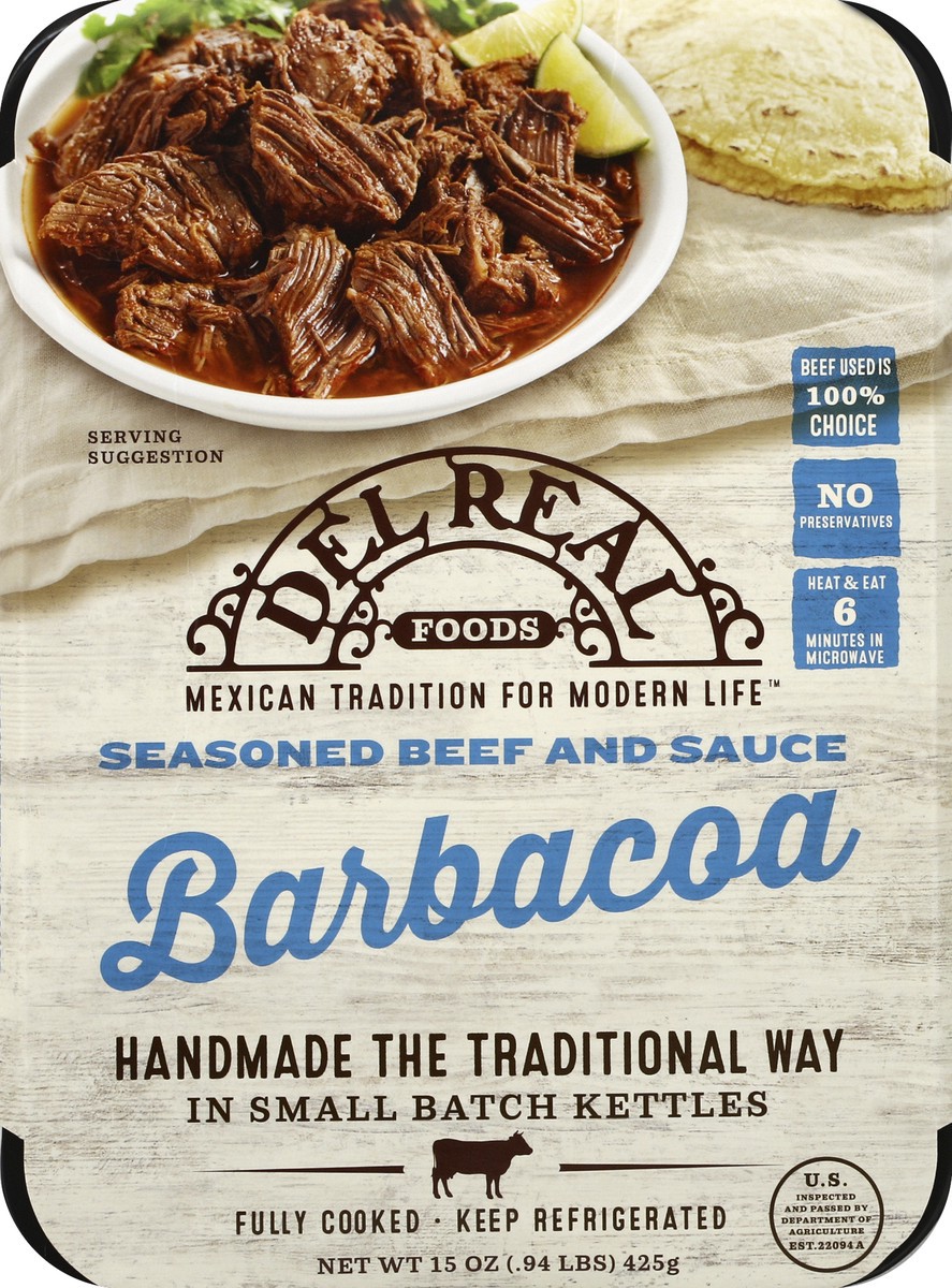 slide 3 of 4, Del Real Foods Barbacoa 15 oz, 15 oz