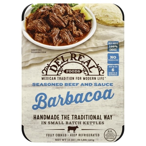 slide 1 of 4, Del Real Foods Barbacoa 15 oz, 15 oz