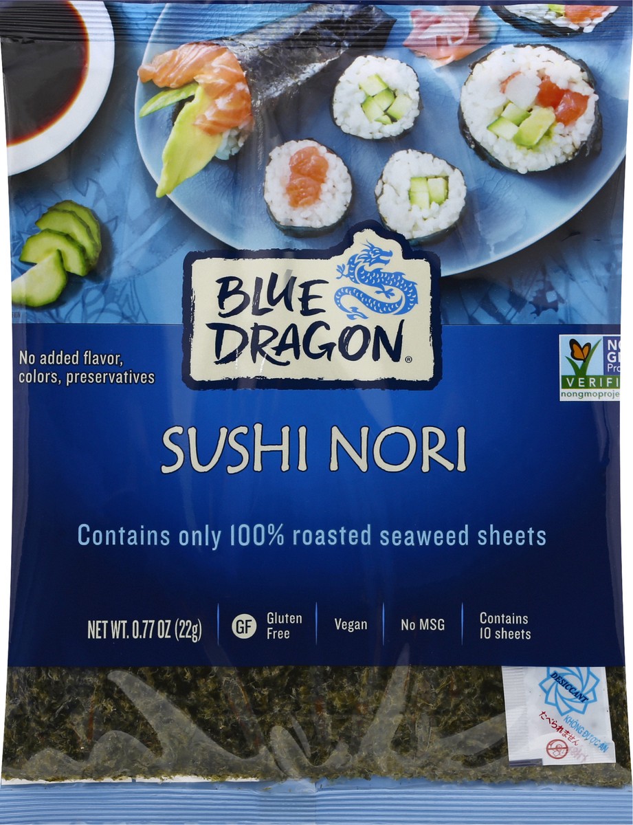 slide 1 of 13, Blue Dragon Sushi Nori Roasted Seaweed Sheets, 10 ct; 0.77 oz