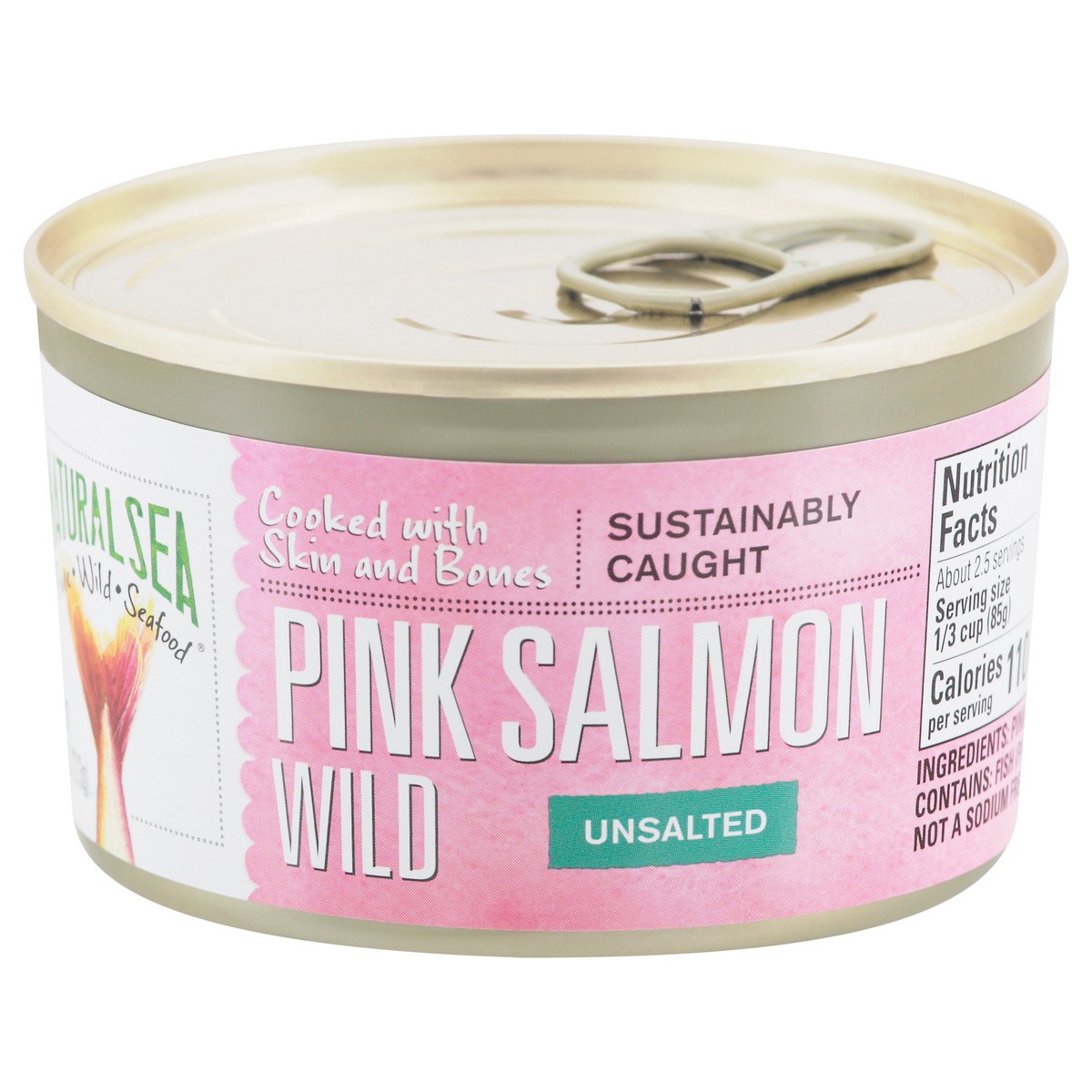 slide 3 of 9, Natural Sea Unsalted Wild Pink Salmon 7.5 oz, 7.5 oz