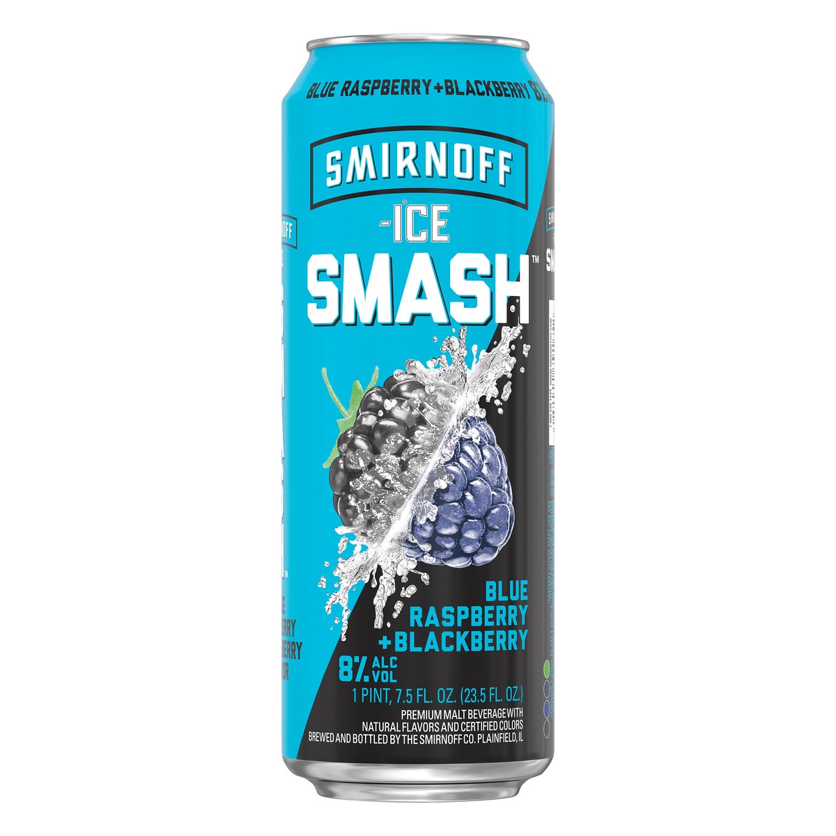 slide 5 of 5, Smirnoff Ice Smash Blue Raspberry + Blackberry Malt Beverage 23.5 oz, 23.5 oz