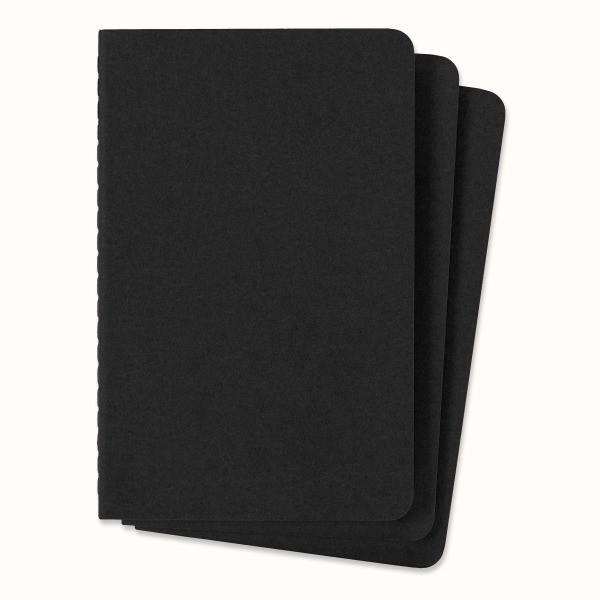 slide 3 of 6, Moleskine Pocket Notebook, Blank, 3.5" x 5.5" - Black, 3 ct
