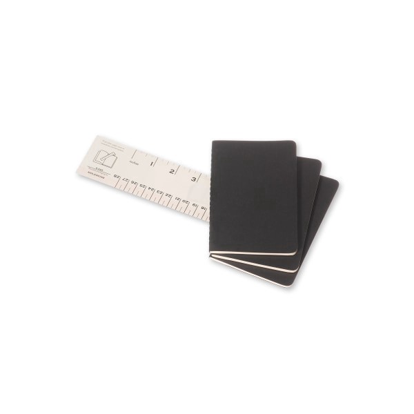 slide 5 of 6, Moleskine Pocket Notebook, Blank, 3.5" x 5.5" - Black, 3 ct