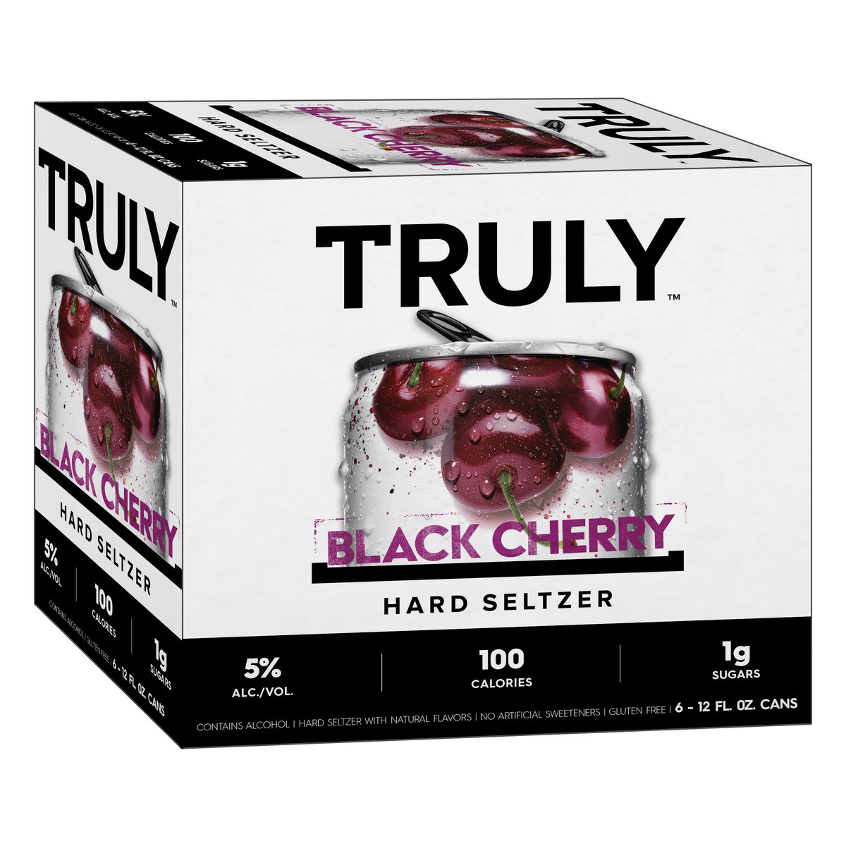 slide 3 of 7, TRULY Hard Seltzer Black Cherry, Spiked & Sparkling Water (12 fl. oz. Can, 6pk.), 6 ct; 12 oz