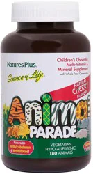 Nature's Plus Source of Life Animal Parade Childrens Multivitamin Cherry Flavor Chewable
