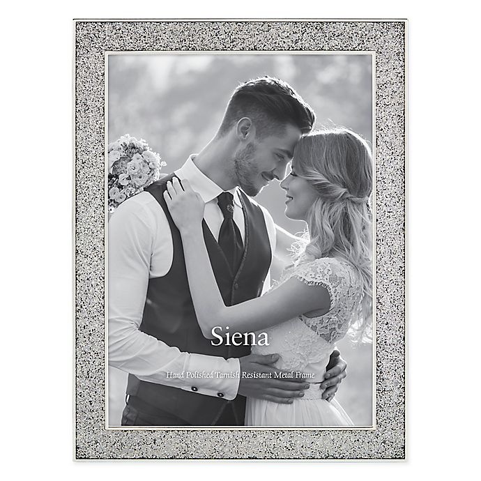 slide 1 of 1, Siena Enameled Glitter Wedding Picture Frame - Silver, 5 in x 7 in