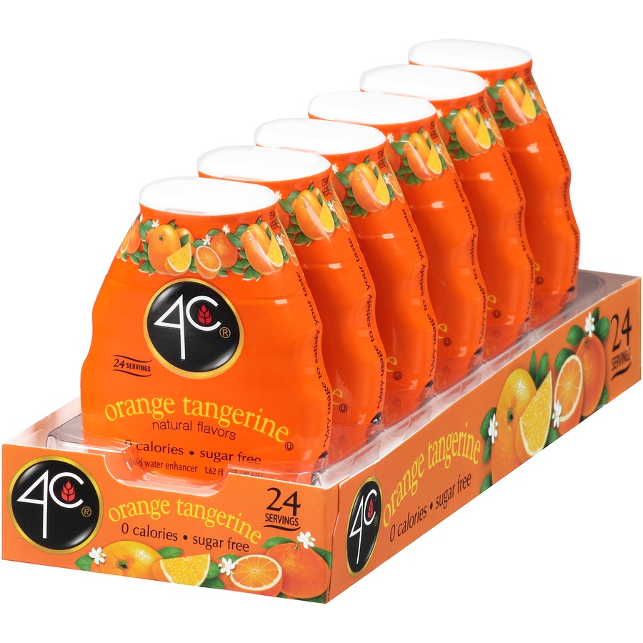 slide 3 of 8, 4C Orange Tangerine Liquid Water Enhancer, 1.62 oz