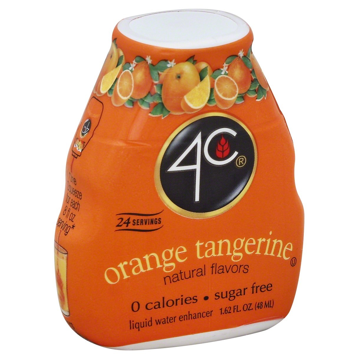 slide 1 of 8, 4C Orange Tangerine Liquid Water Enhancer, 1.62 oz