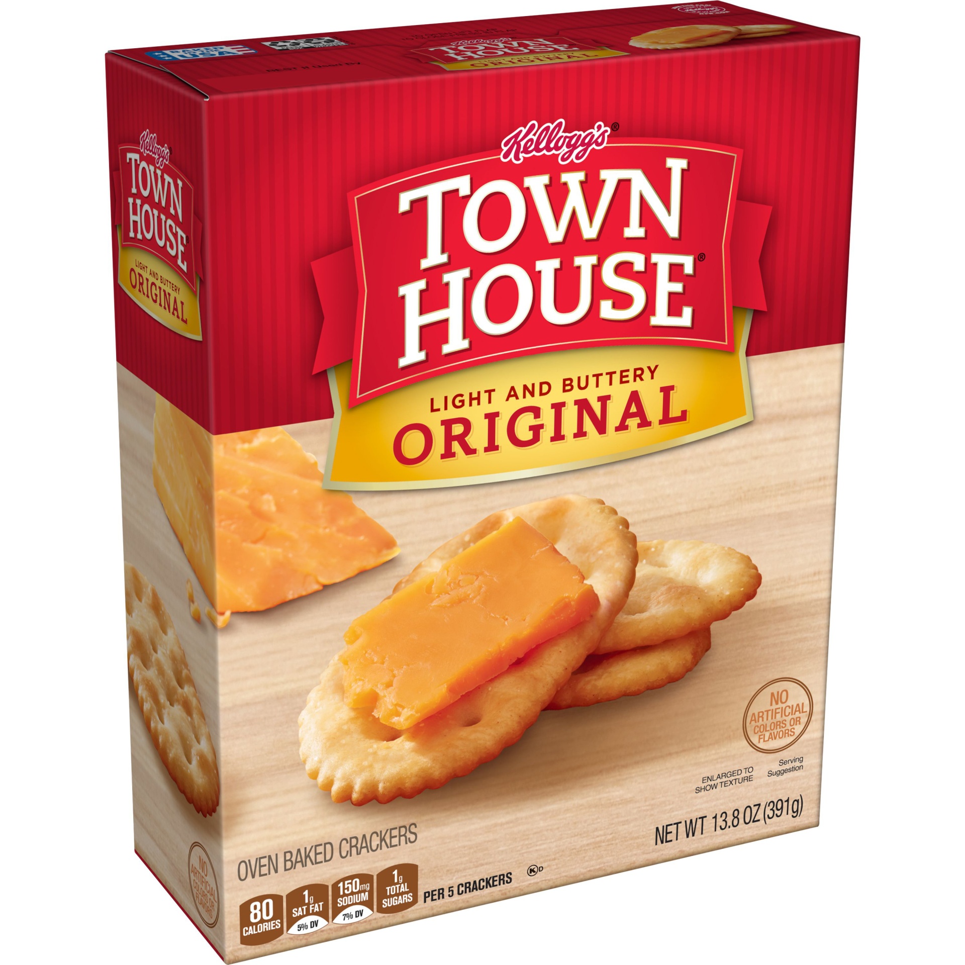 slide 1 of 3, Town House Kellogg's Town House Oven Baked Crackers, Original, 10.35, 12 Count, 10.35 lb