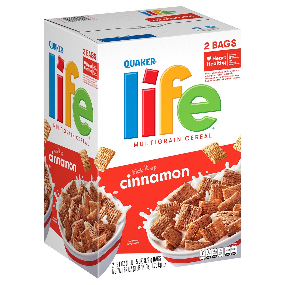 slide 2 of 6, Life Quaker Life Multigrain Cereal Cinnamon 31 Oz 2 Count, 2 ct