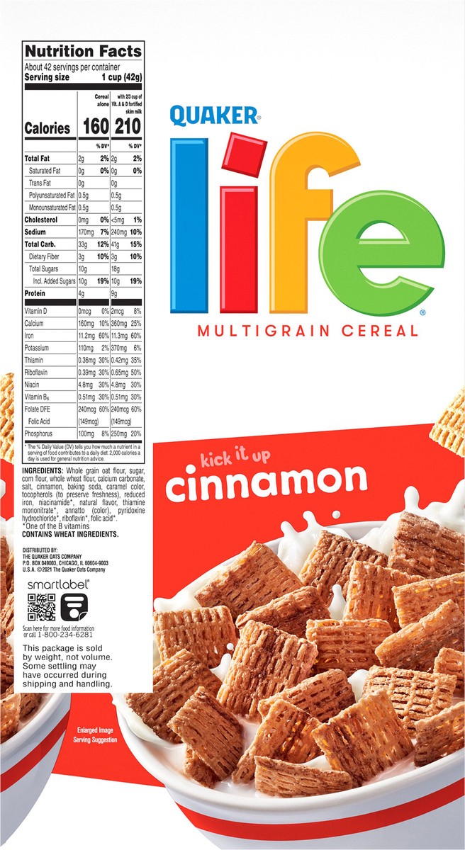 slide 6 of 6, Life Quaker Life Multigrain Cereal Cinnamon 31 Oz 2 Count, 2 ct