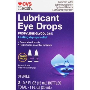slide 1 of 1, CVS Health Restoring Lubricant Eye Drops Twin Pack, 0.33 Oz, 1 ct