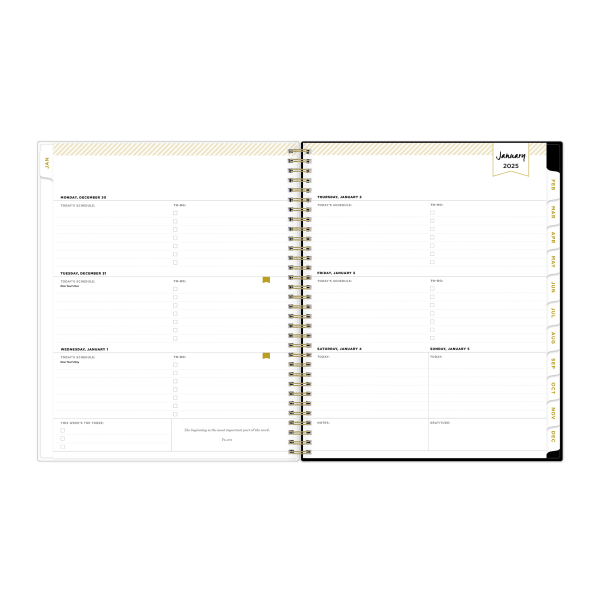 slide 9 of 10, 2025 Day Designer Weekly/Monthly Planning Calendar, 8-1/2"" X 11"", Les Fleurs, January 2025 To December 2025, 1 ct
