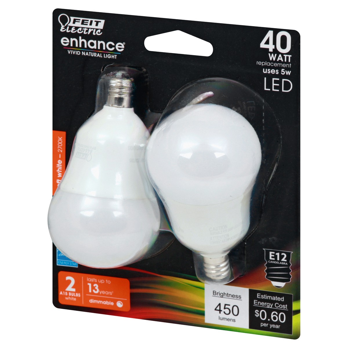 slide 3 of 8, Feit Electric Enhance 40 Watt LED Soft White Light Bulbs, 2 ct