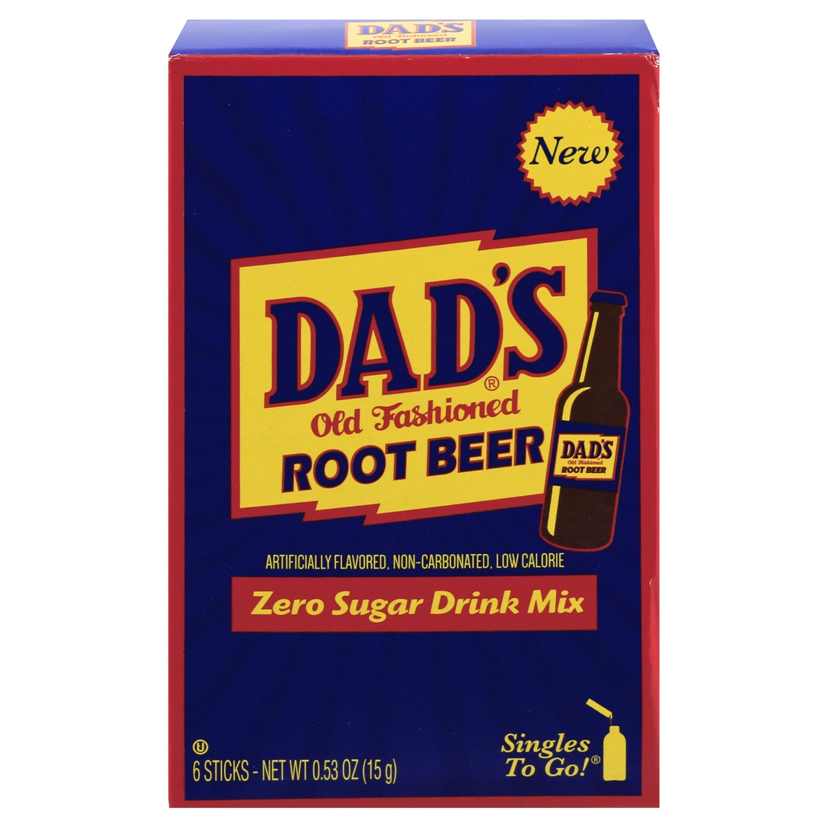 slide 1 of 1, Dad's Old Fashioned To Go Root Beer Drink Mix, 6 ct