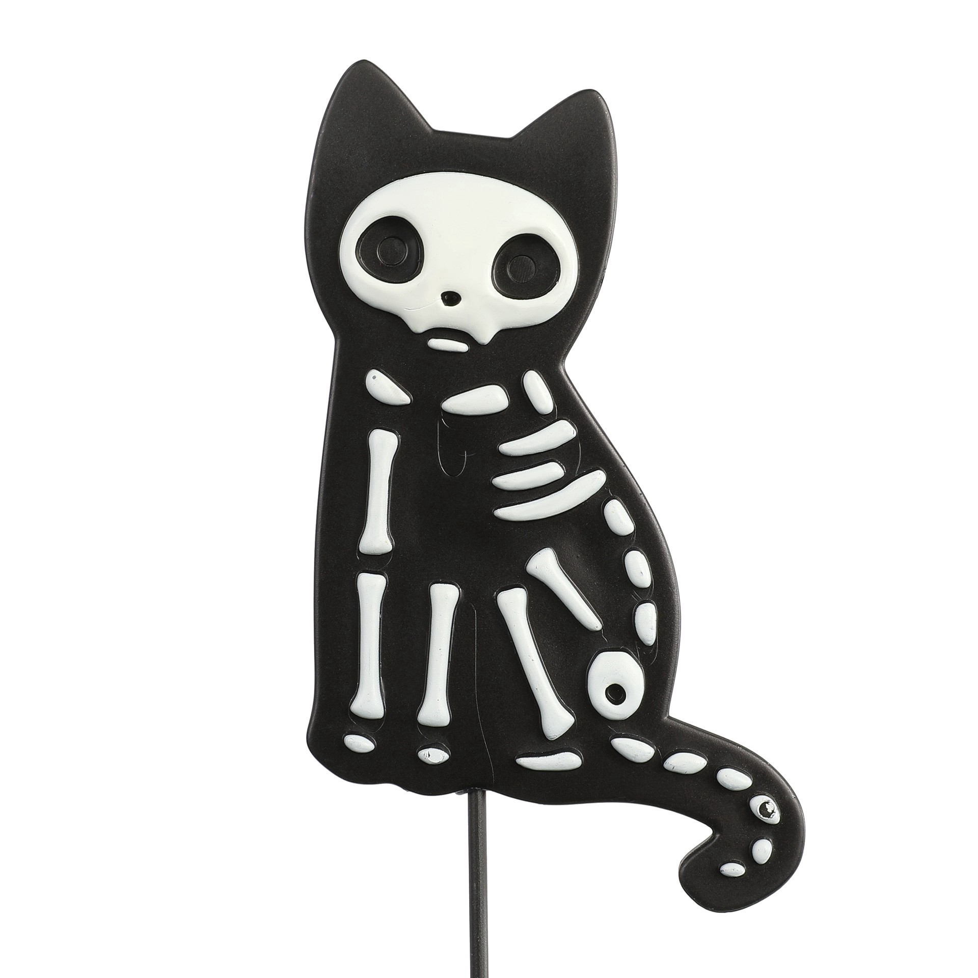 slide 2 of 3, 9" Black & White Cat Skeleton Pick By Ashland, 9 in