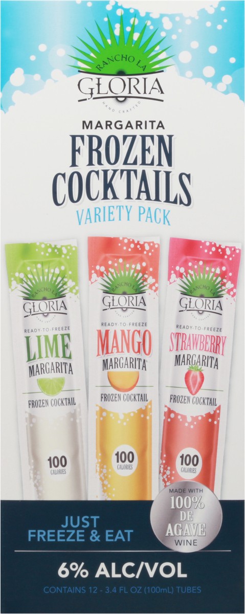 slide 13 of 14, Rancho La Gloria Margarita Variety Pack Frozen Cocktails 12-3.4 fl oz Tubes, 1.20 liter