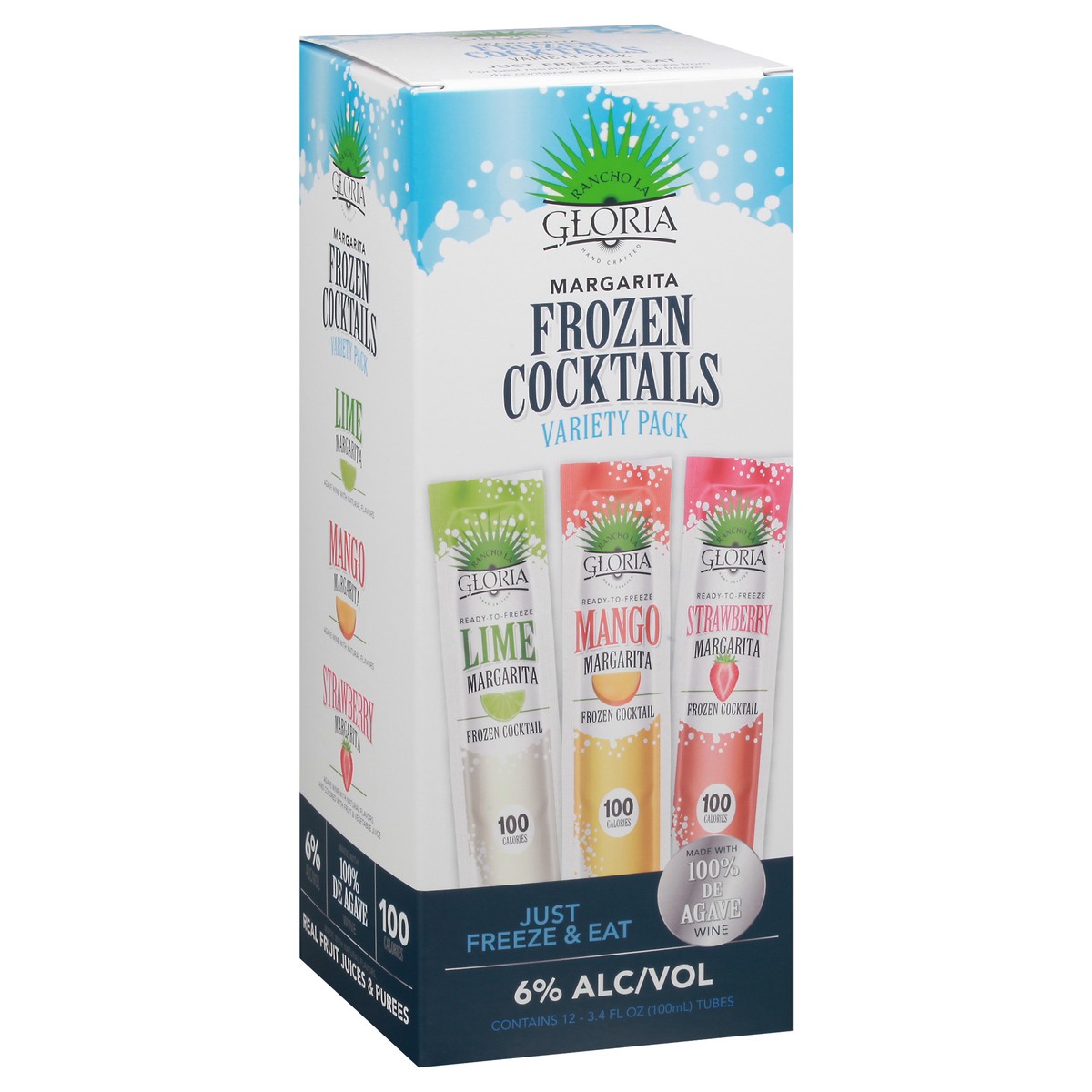 slide 7 of 14, Rancho La Gloria Margarita Variety Pack Frozen Cocktails 12-3.4 fl oz Tubes, 1.20 liter