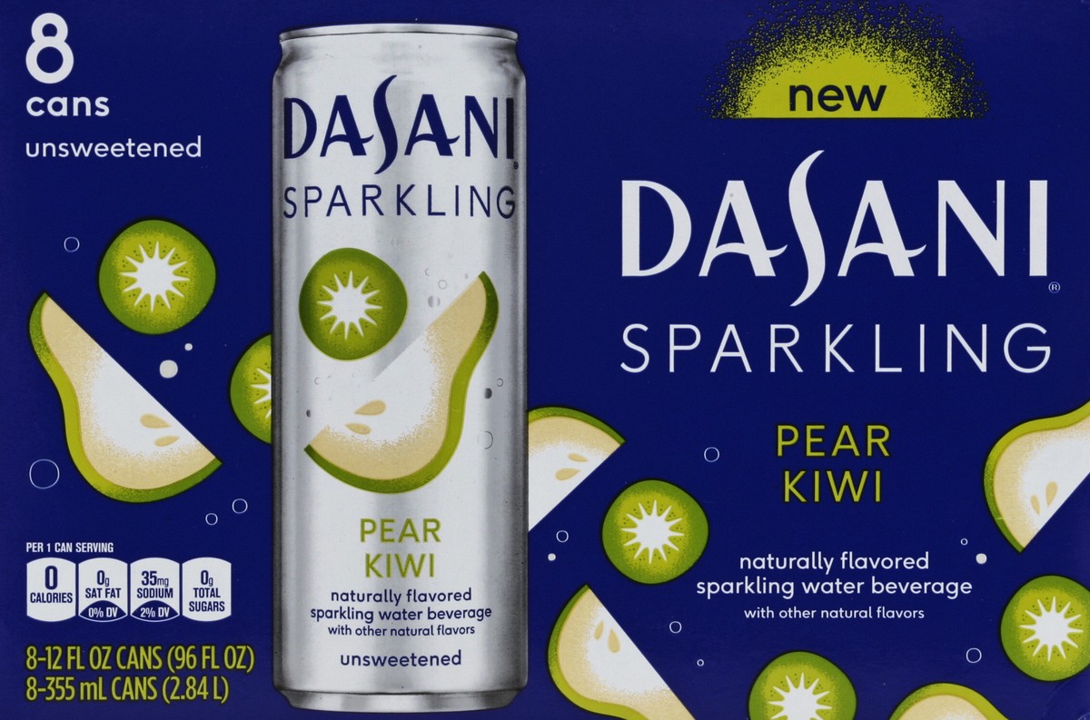 slide 6 of 6, Dasani Sparkling Pear Kiwi 8/12oz, 8 ct; 12 fl oz