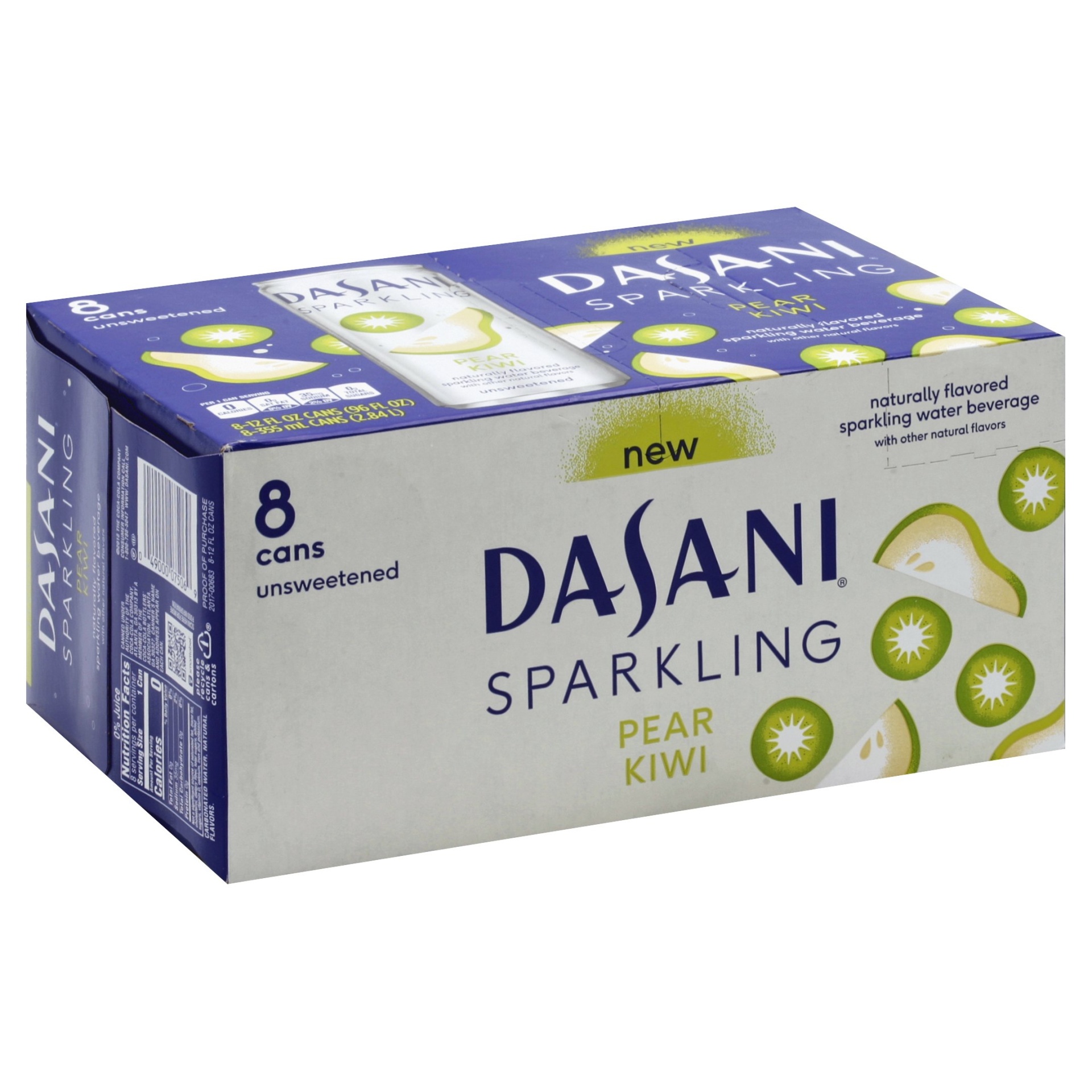 slide 1 of 6, Dasani Sparkling Pear Kiwi 8/12oz, 8 ct; 12 fl oz