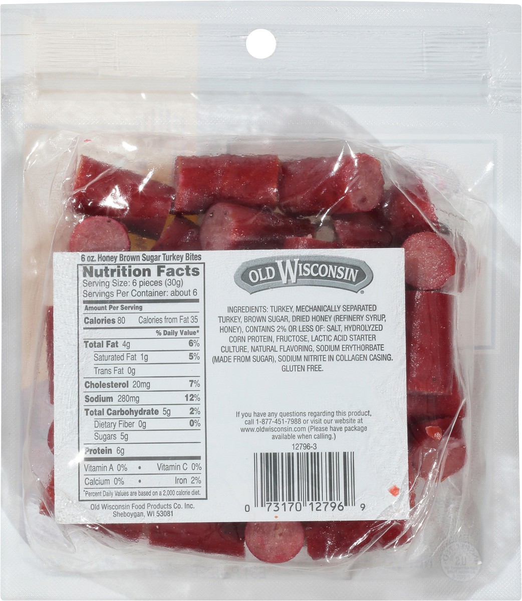 slide 2 of 7, Old Wisconsin Honey Brown Sugar Turkey Sausage Snack Bites 6 oz. Pouch, 6 oz