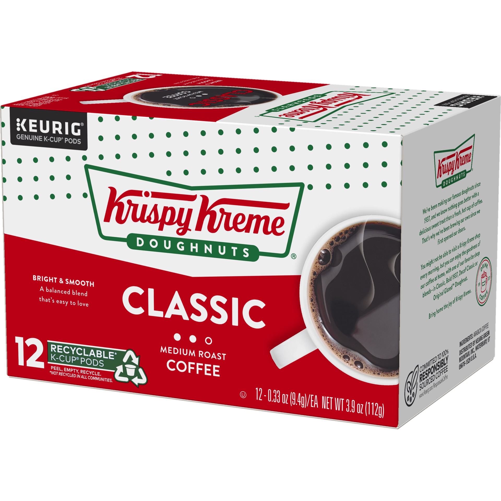 slide 2 of 5, Krispy Kreme Classic Keurig Single-Serve K-Cup Pods, Medium Roast Coffee, 12 ct