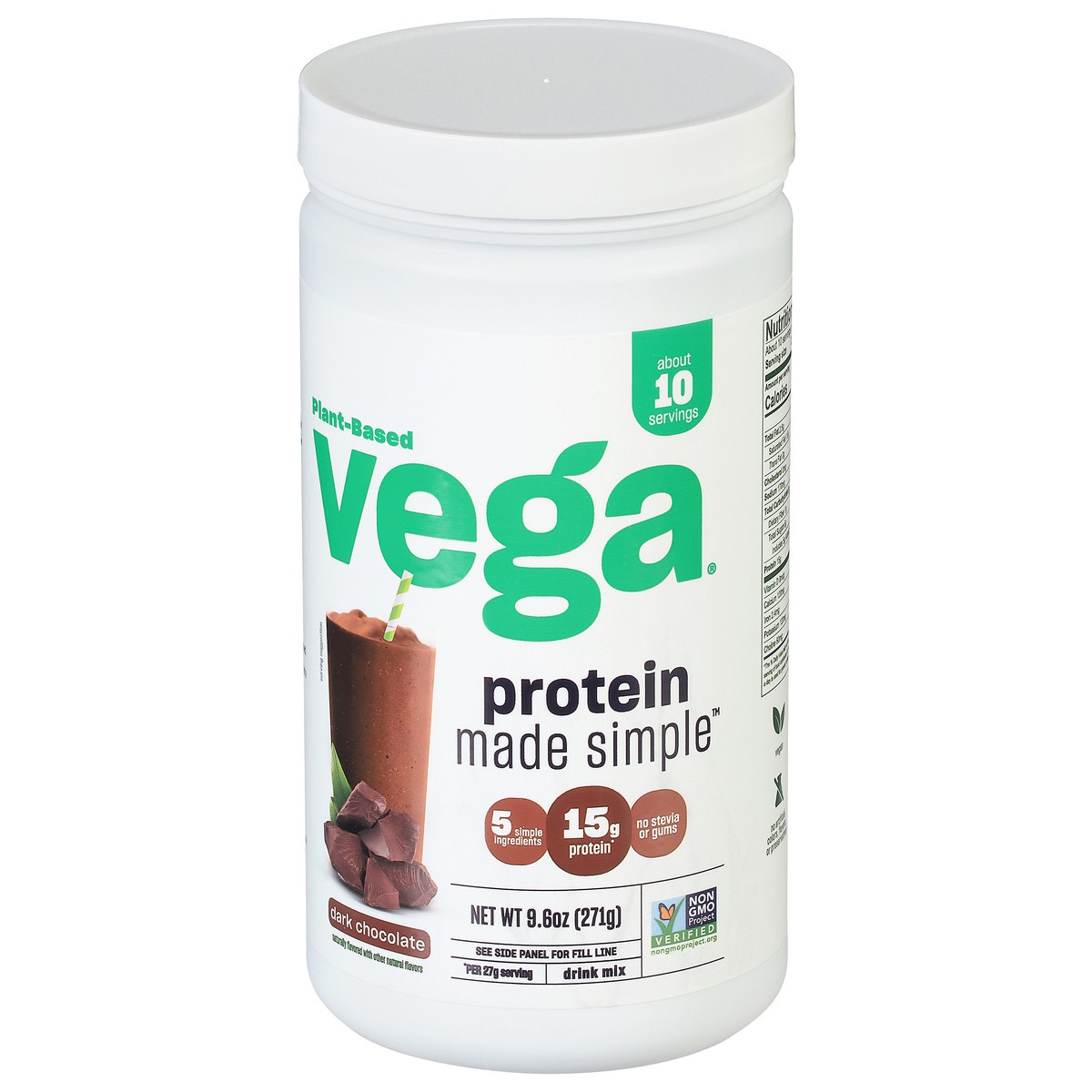 slide 3 of 9, Vega Protein Made Simple Dark Chocolate Protein Powder, 9.6 oz