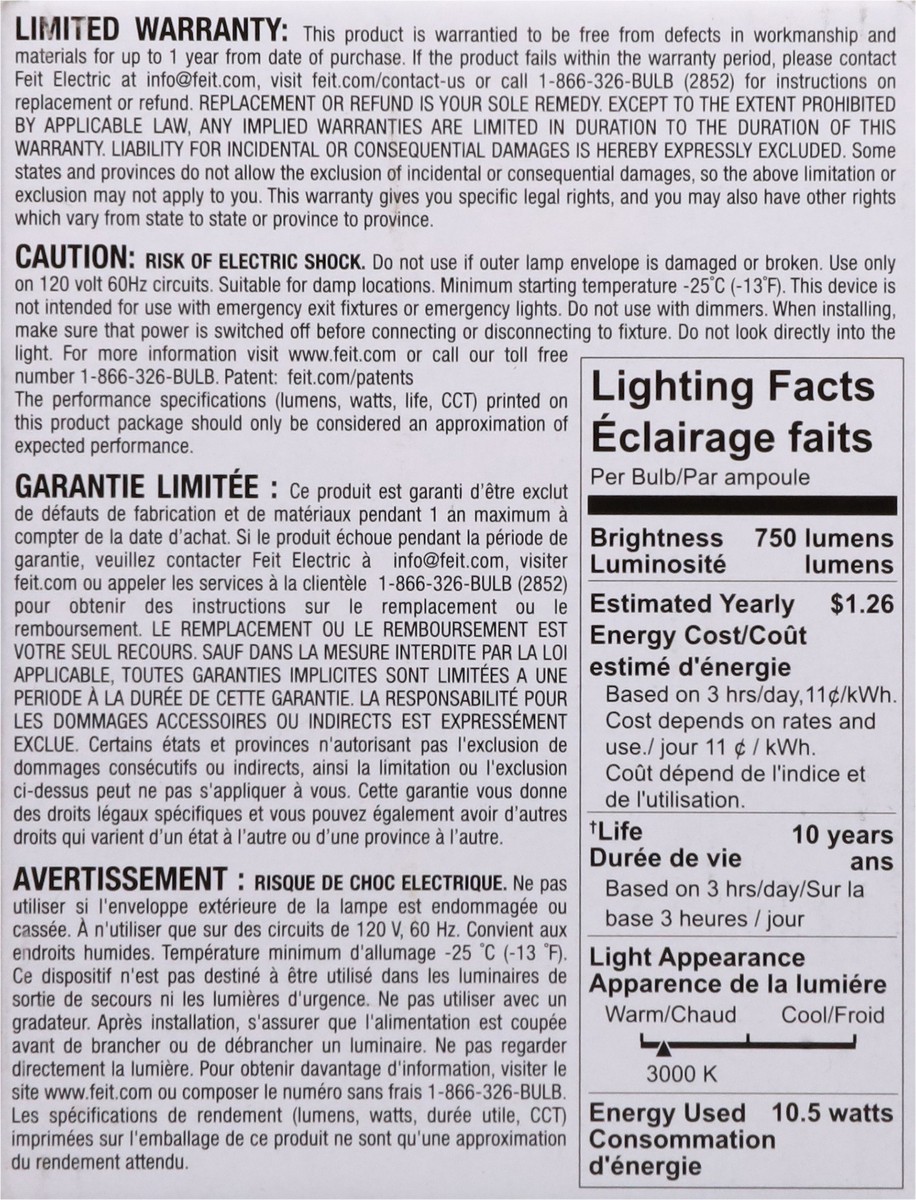 slide 4 of 12, Feit Electric 75 Watts LED Warm White Flood Bulbs 3 ea, 3 ct